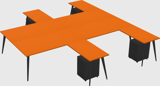 Shared l-shaped office desk system