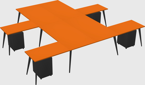 Shared l-shaped office desk system