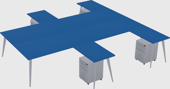 Shared l-shaped office desk system