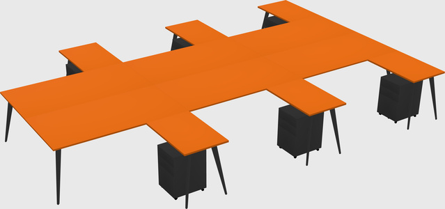 Shared l-shaped office desk system