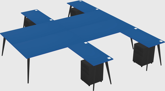Shared l-shaped office desk system