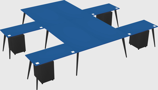 Shared l-shaped office desk system