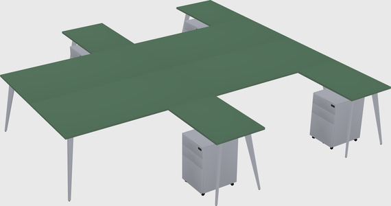Shared l-shaped office desk system
