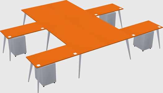 Shared l-shaped office desk system