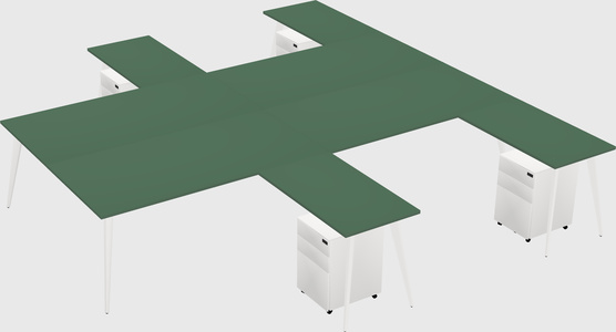 Shared l-shaped office desk system