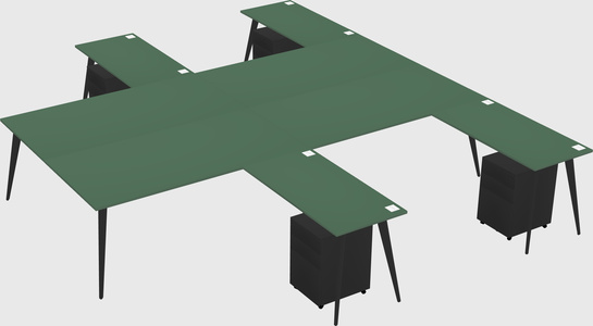 Shared l-shaped office desk system