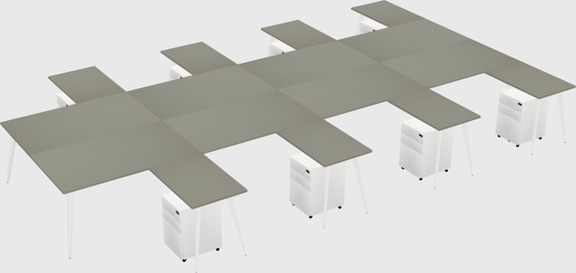 Shared l-shaped office desk system