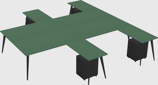 Shared l-shaped office desk system
