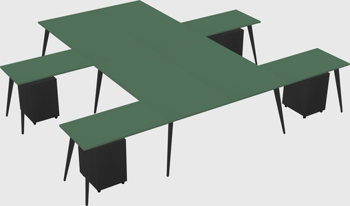 Shared l-shaped office desk system