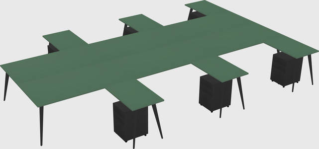 Shared l-shaped office desk system