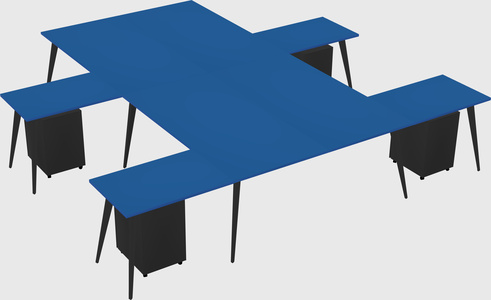 Shared l-shaped office desk system