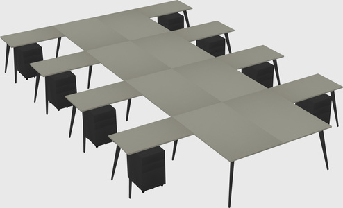 Shared l-shaped office desk system