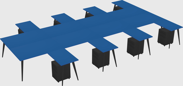Shared l-shaped office desk system