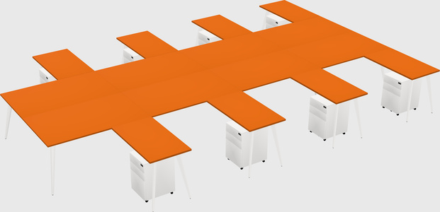 Shared l-shaped office desk system