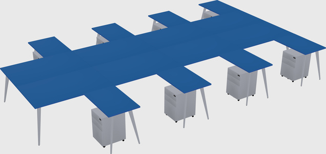 Shared l-shaped office desk system