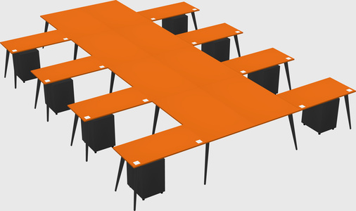 Shared l-shaped office desk system