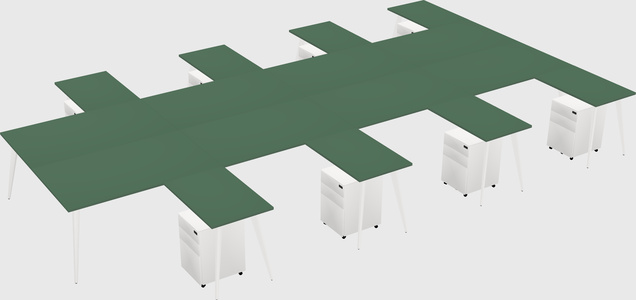 Shared l-shaped office desk system