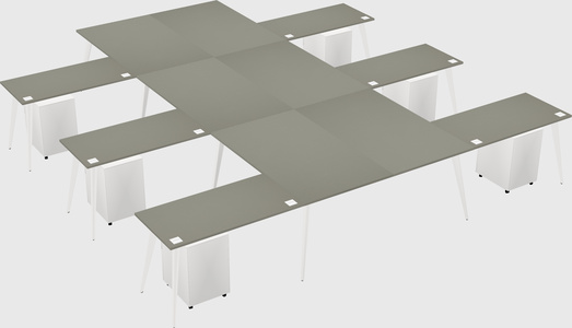Shared l-shaped office desk system