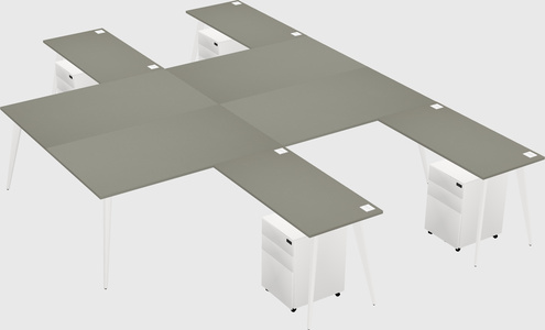 Shared l-shaped office desk system