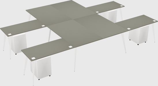 Shared l-shaped office desk system