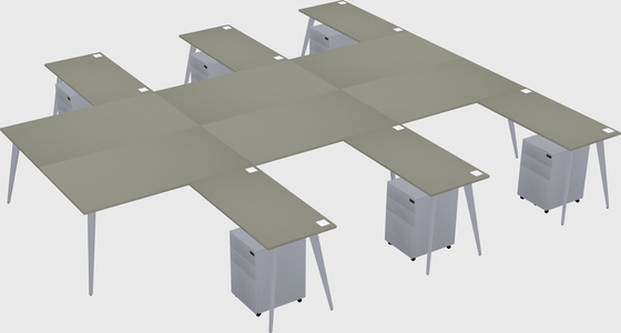 Shared l-shaped office desk system
