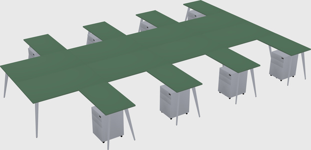 Shared l-shaped office desk system