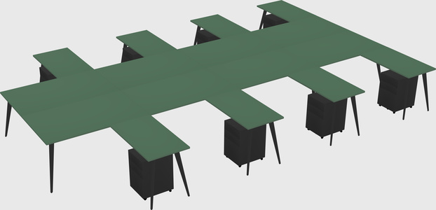Shared l-shaped office desk system