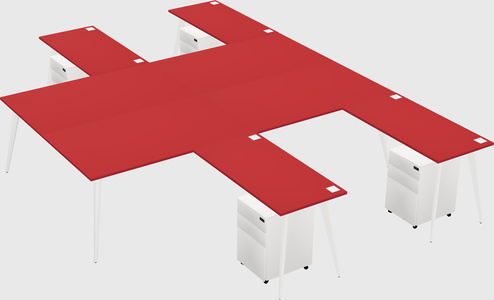 Shared l-shaped office desk system