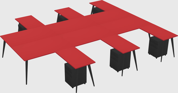 Shared l-shaped office desk system