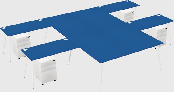 Shared l-shaped office desk system