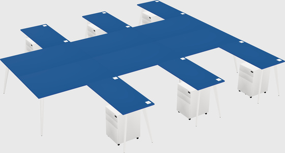Shared l-shaped office desk system