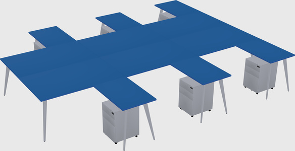 Shared l-shaped office desk system