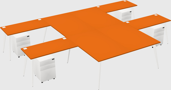 Shared l-shaped office desk system
