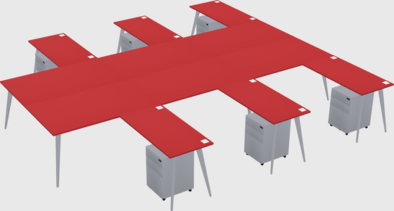 Shared l-shaped office desk system