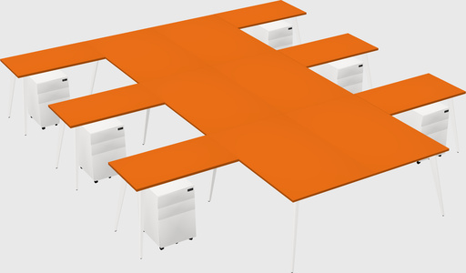 Shared l-shaped office desk system