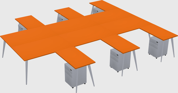 Shared l-shaped office desk system