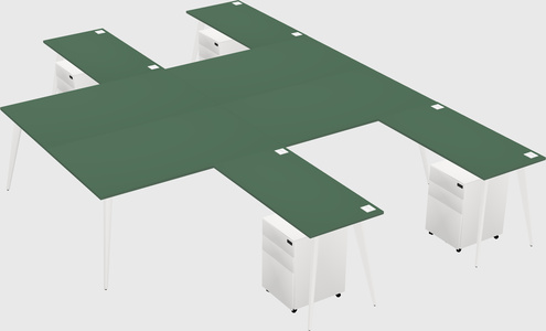Shared l-shaped office desk system