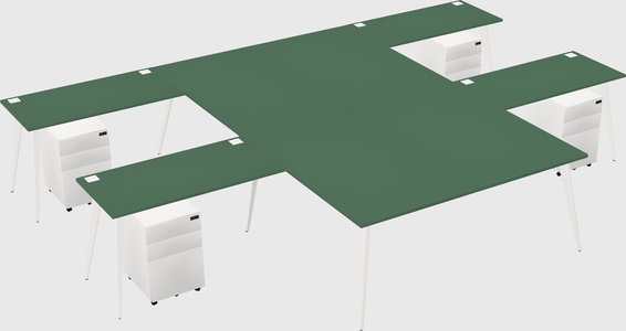 Shared l-shaped office desk system