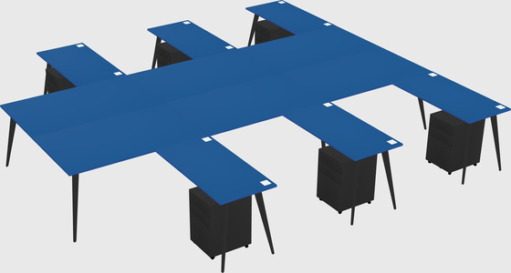 Shared l-shaped office desk system