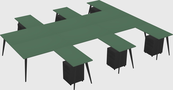 Shared l-shaped office desk system