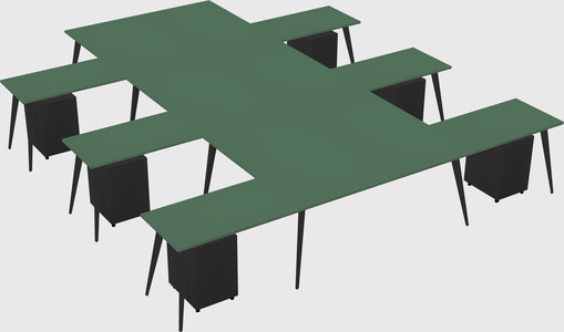 Shared l-shaped office desk system