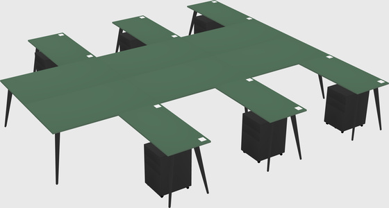 Shared l-shaped office desk system