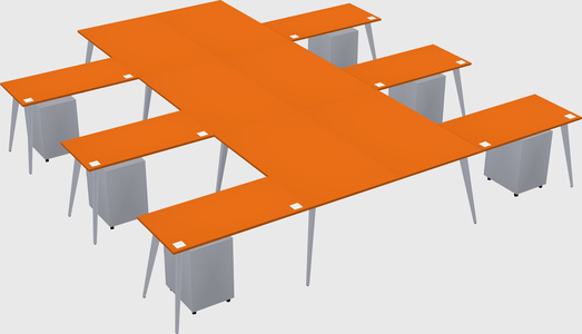 Shared l-shaped office desk system