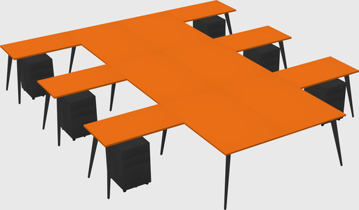 Shared l-shaped office desk system