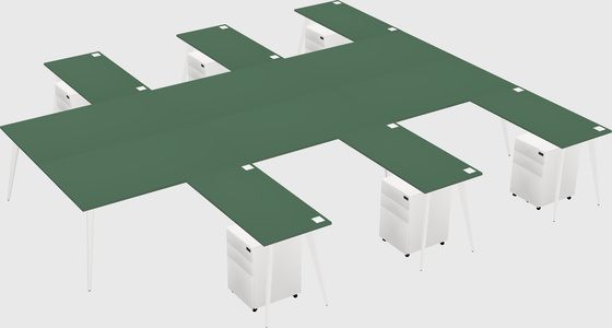 Shared l-shaped office desk system