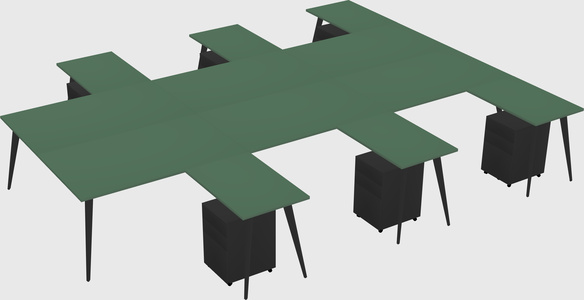 Shared l-shaped office desk system