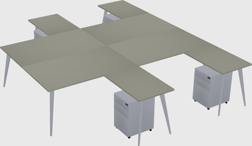Shared l-shaped office desk system