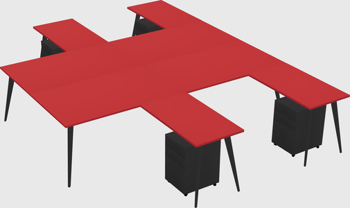 Shared l-shaped office desk system