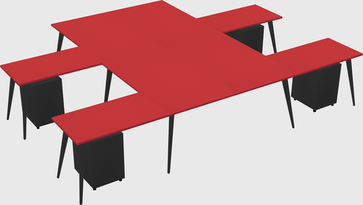 Shared l-shaped office desk system