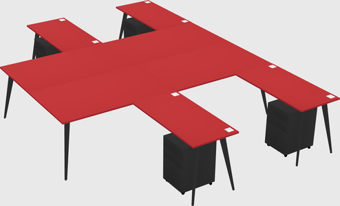 Shared l-shaped office desk system